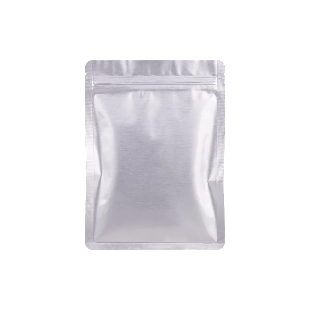 Metallized 3‑side seal zip pouch